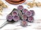 *10* 14mm Metallic Volcano Washed Opaque Purple Silk Hawaiian Flower Beads